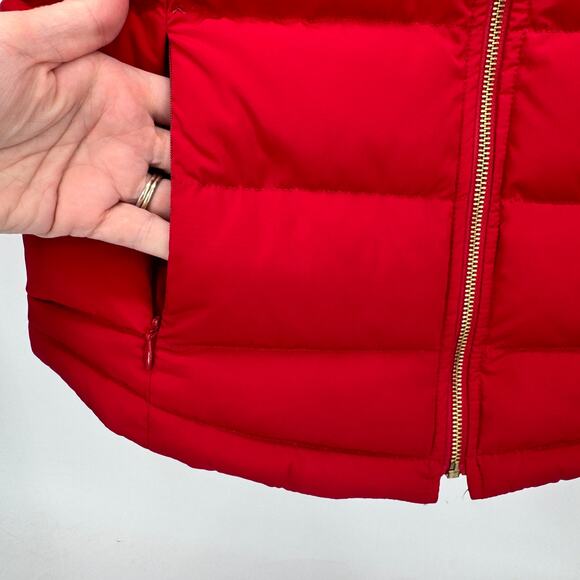 Talbots Puffer Vest Womens Petite P Red Full Zip Down Filled Jacket + Pockets - Picture 4 of 5